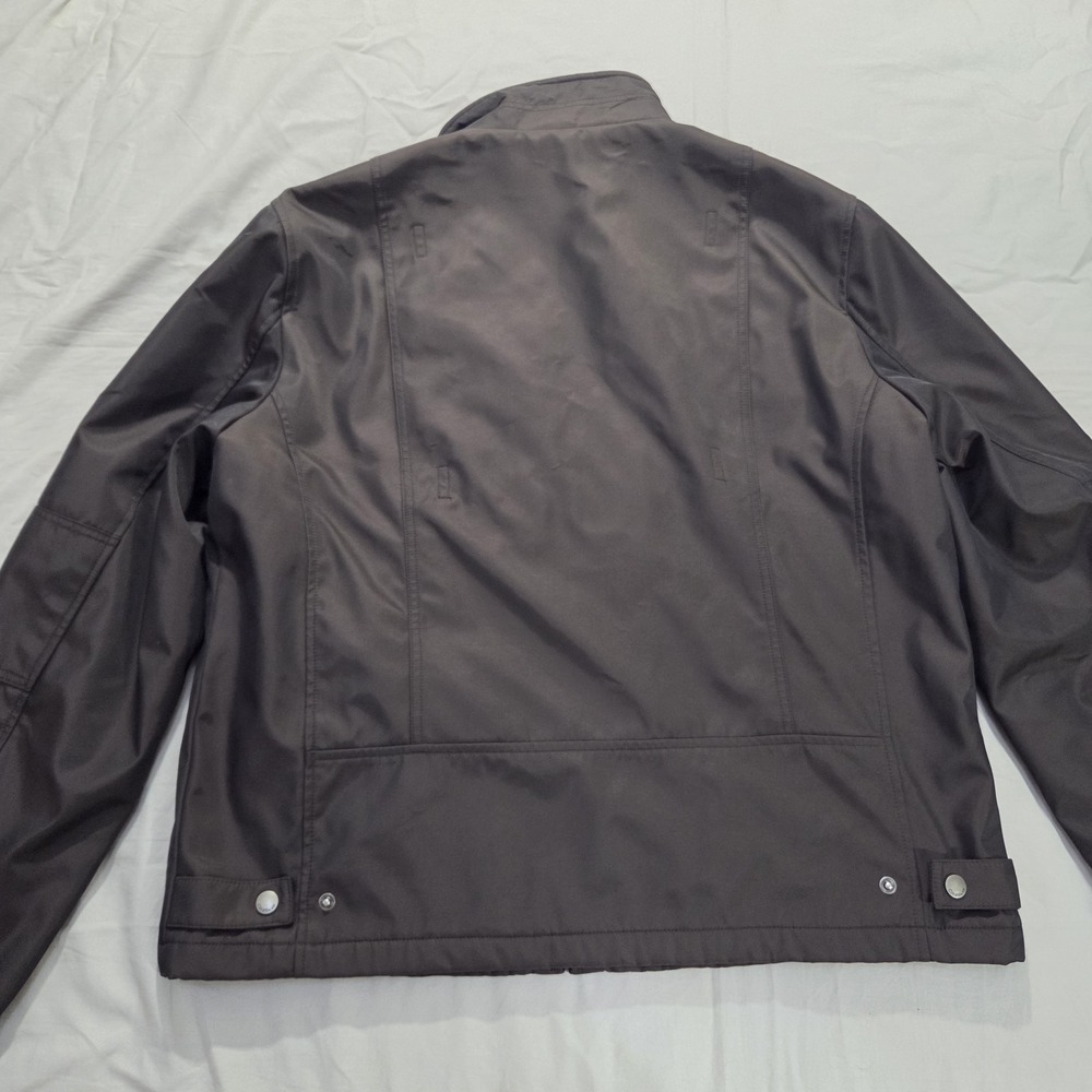 Cole Haan Quilt Lined Men's Winter Coat‎ Jacket Size Large Black Yellow Stripe - Picture 15 of 15